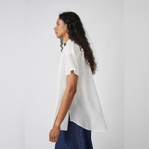 Free People Float Away Shirt/ Optic White - Picture 2 of 3